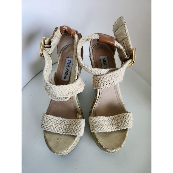 STEVE MADDEN Espadrille Wedge Sandal Womens Size 6 - Picture 2 of 10